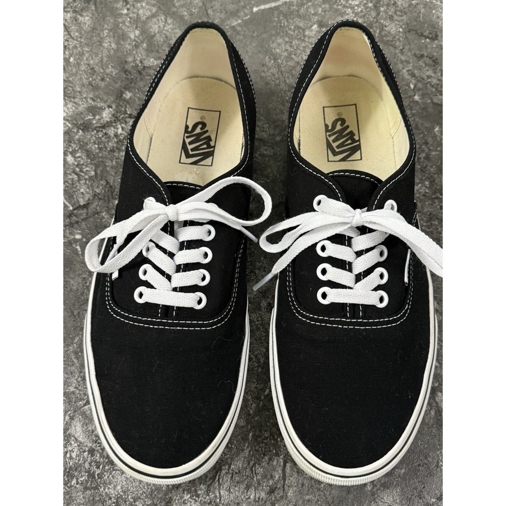 VANS Authentic Black/White Men's Low Top Canvas Lace-Up Sneakers Sz 11/44.5